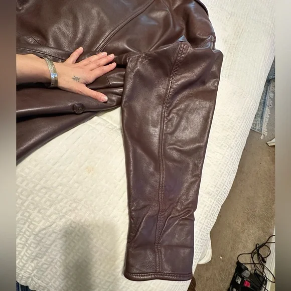 Coach Dark Brown Leather Jacket - Picture 5 of 14